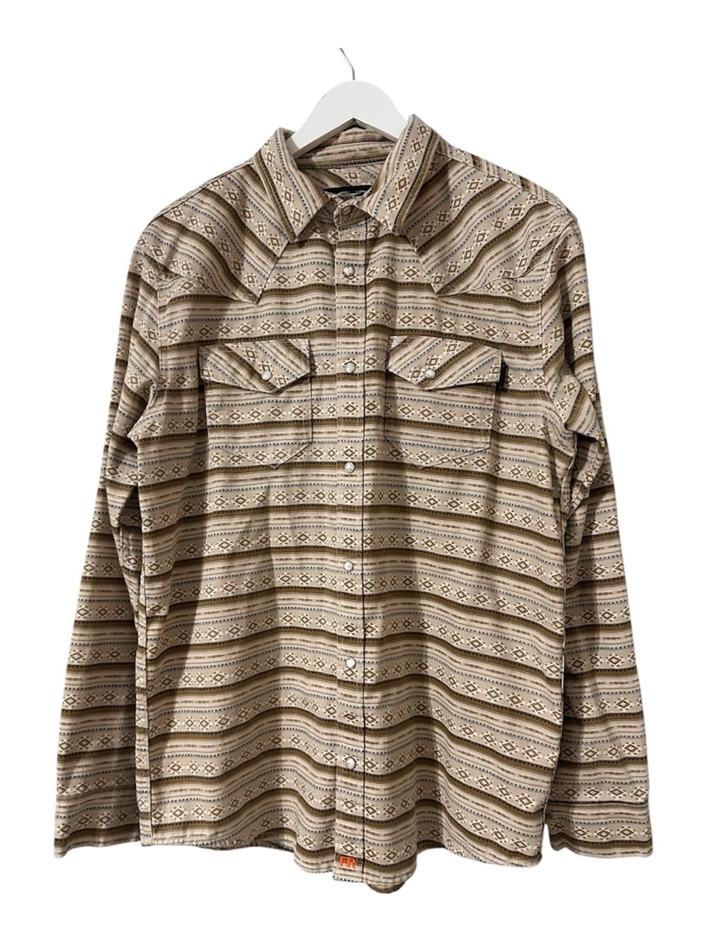 CODY JAMES MEN'S FR STRIPED LONG SLEEVE WORK SHIRT SIZE LARGE